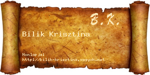 Bilik Krisztina névjegykártya